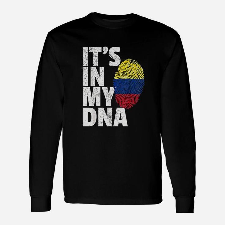 It Is In My Dna Colombian Colombia Flag National Pride Long Sleeve T-Shirt