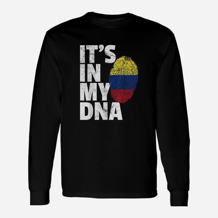 It Is In My Dna Colombian Colombia Flag National Pride Roots Long Sleeve T-Shirt