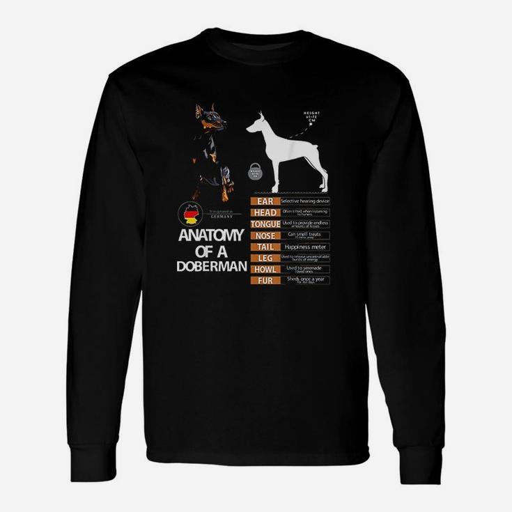 Doberman Dog Anatomy Mom Grandma Long Sleeve T-Shirt