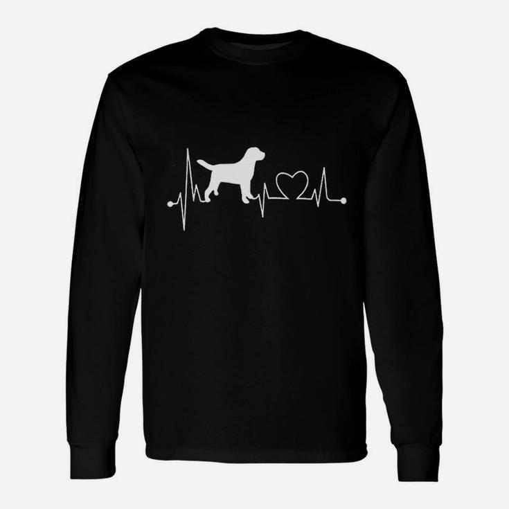 Dog Graphic With Heartbeats Long Sleeve T-Shirt