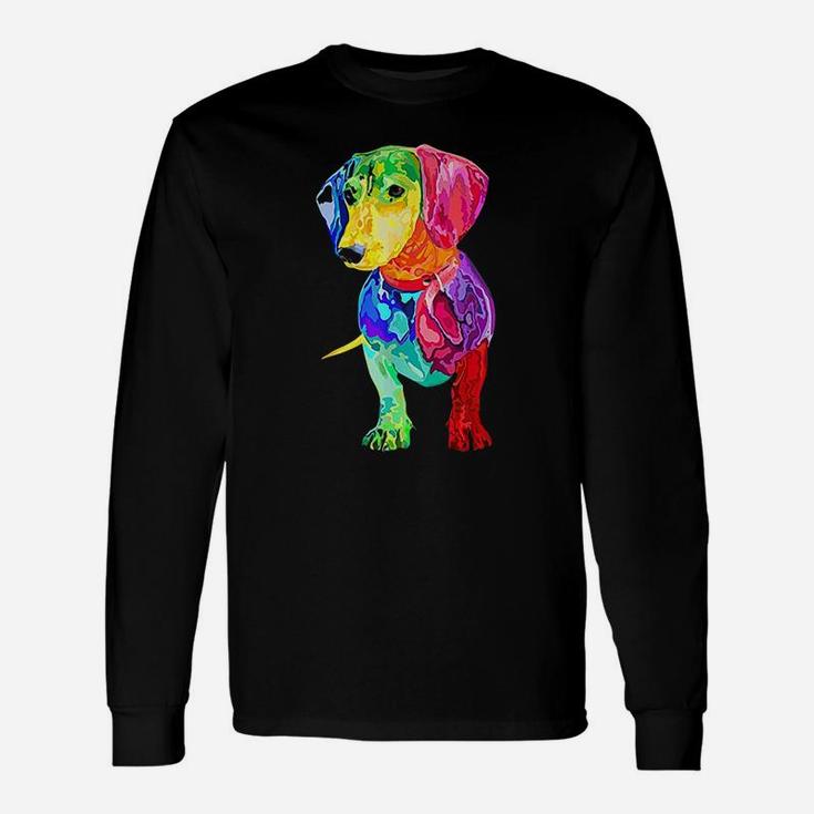 Dog Lover Dachshund For Colorful Weiner Dog Long Sleeve T-Shirt
