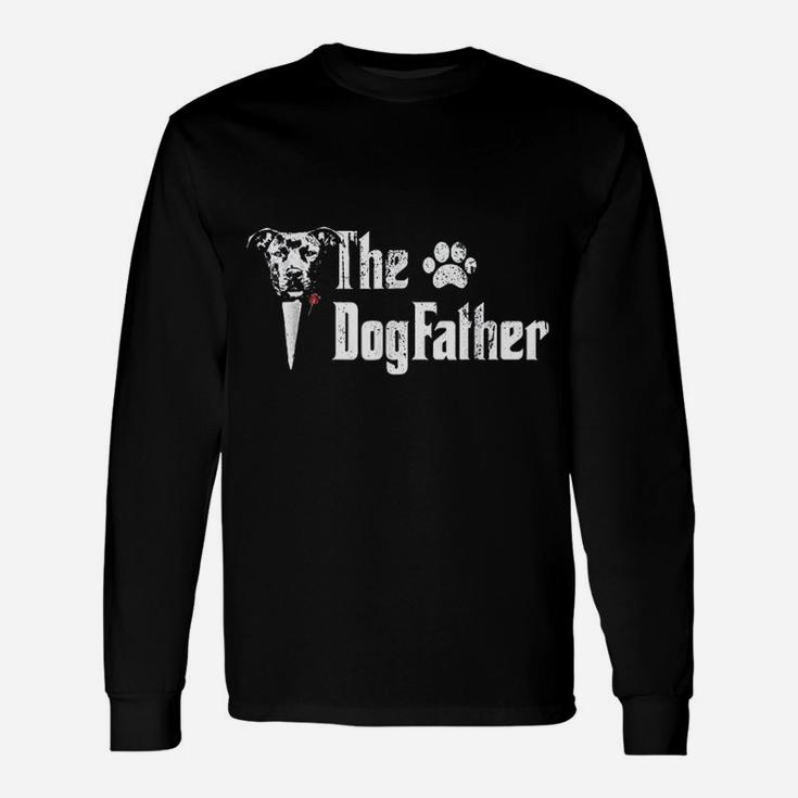 The Dogfather Pitbull Dog Dad, best christmas gifts for dad Long Sleeve T-Shirt