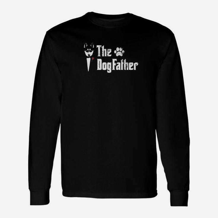 The Dogfather Siberian Husky Dog Dad Fathers Day Long Sleeve T-Shirt