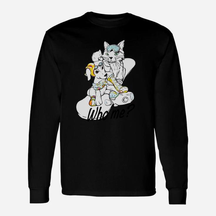 Dogs Cats Puppies Snowboards Winter Sports Lovers Long Sleeve T-Shirt