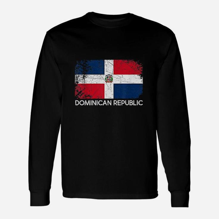 Dominican Flag Vintage Made In Dominican Republic Long Sleeve T-Shirt