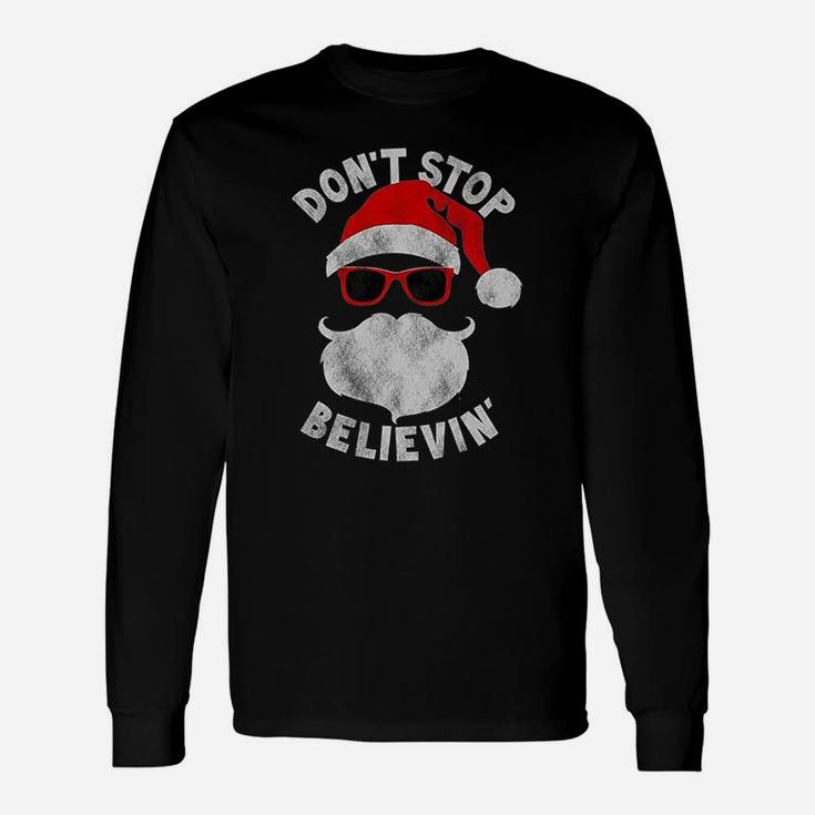 Don't Stop Believing Cool Shades Santa Christmas T-Shirt Don't Stop Believing Cool Shades Santa Christmas T-Shirt