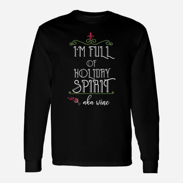 Drinking Christmas Holiday Wine Spirit Long Sleeve T-Shirt