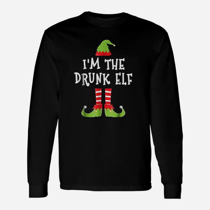 I Am The Drunk Elf Matching Elf Christmas Long Sleeve T-Shirt