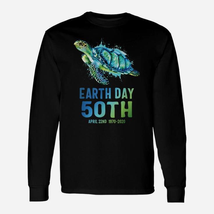 Earth Day 2020 Splash Art Earth Day 50th Anniversary Turtle Long Sleeve T-Shirt