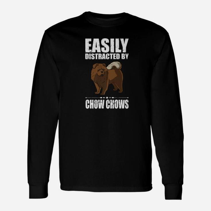 Easily Distracted By Chow Chow Puppy Dog Pet Long Sleeve T-Shirt