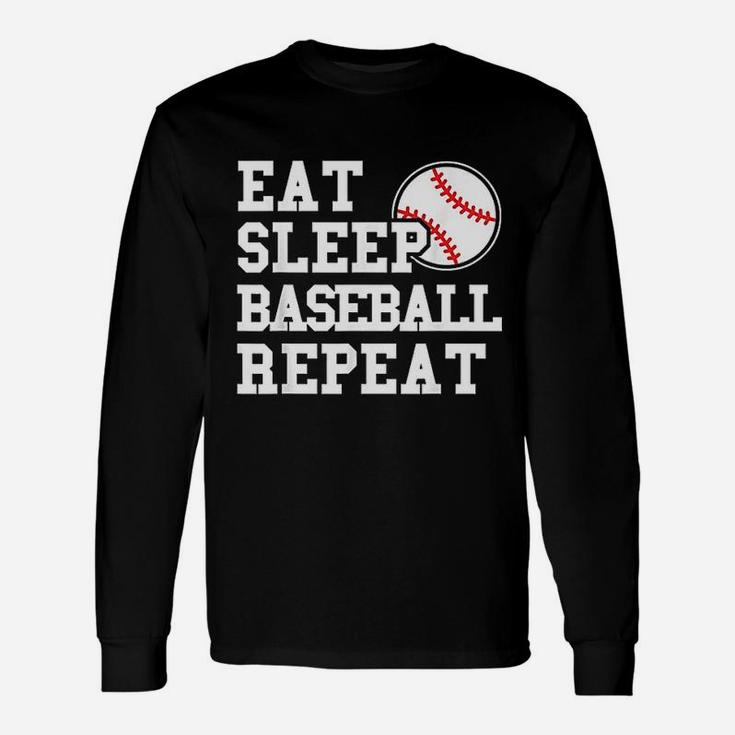 Eat Sleep Baseball Repeat Baseball Player Long Sleeve T-Shirt