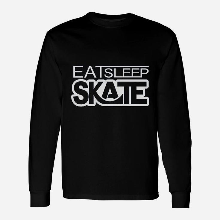 Eat Sleep Skate Skate Longboard, Skateboard Long Sleeve T-Shirt