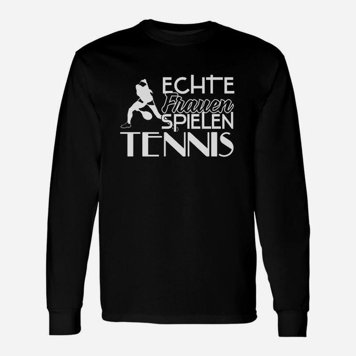 Echte Frauen Spielen Tennis Langarmshirts