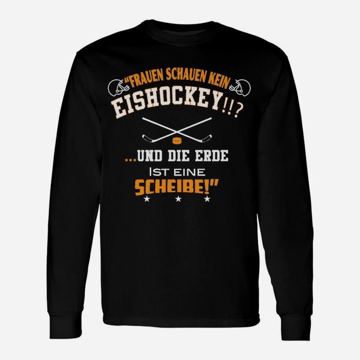 Eishockeyfrauen Erde Scheibe Langarmshirts