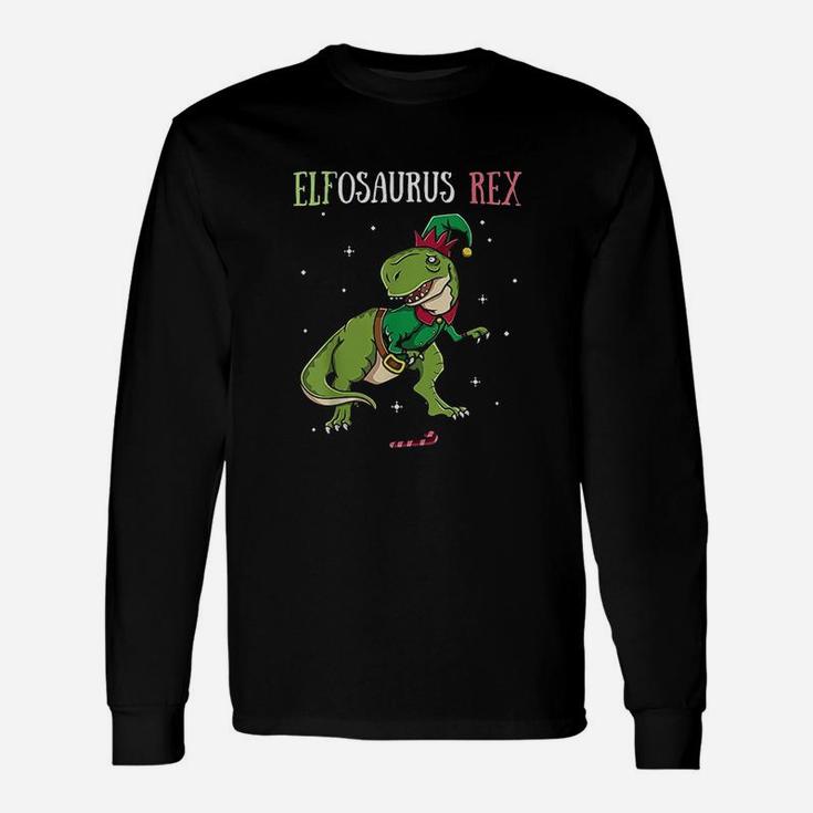 Elf Dinosaur Elves Christmas Long Sleeve T-Shirt