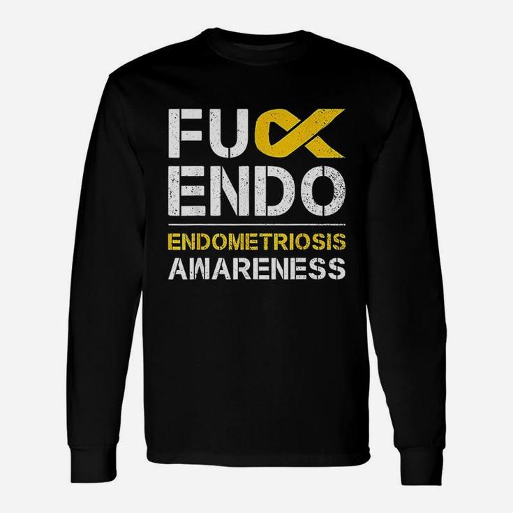 Endo Endometriosis Awareness Month Endo Support Ribbon Long Sleeve T-Shirt