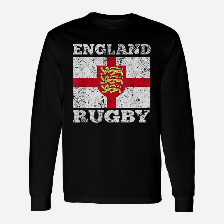 England Rugby Vintage English Flag Rugby United Kingdom Long Sleeve T-Shirt