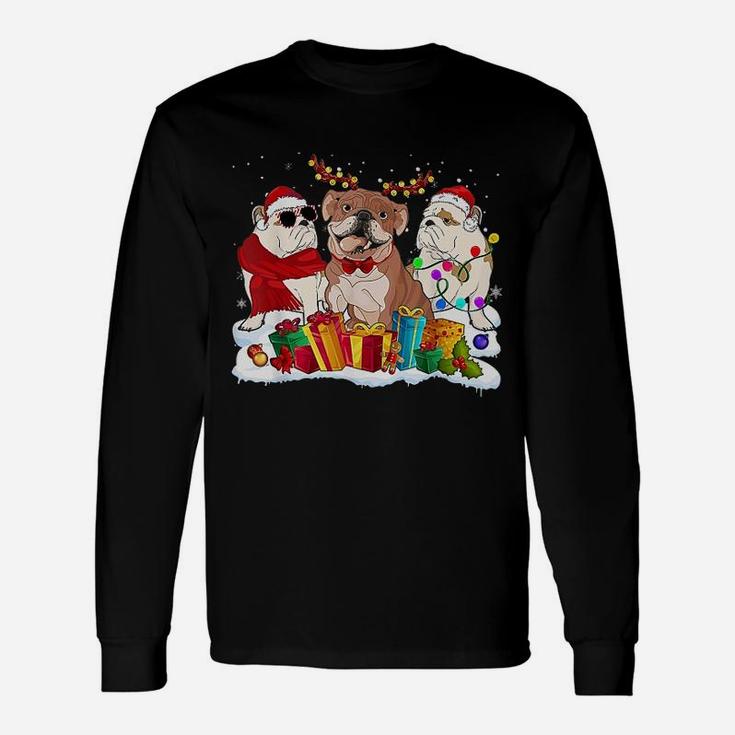 English Bulldog Christmas Friends Long Sleeve T-Shirt