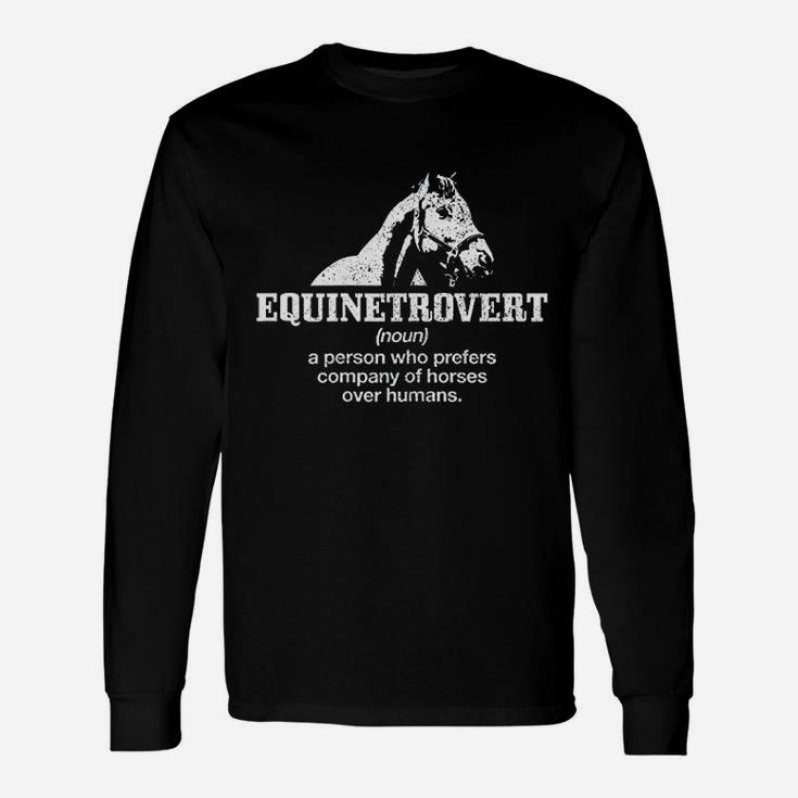 Equinetrovert Definition Horse Riding Horse Girl Long Sleeve T-Shirt