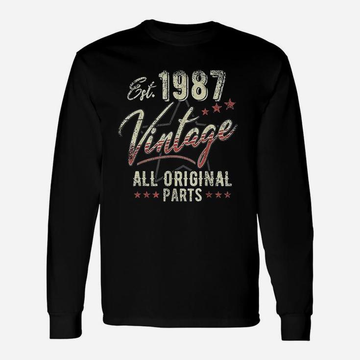 Est 1987 Vintage Original Parts 1987 Birthday Long Sleeve T-Shirt