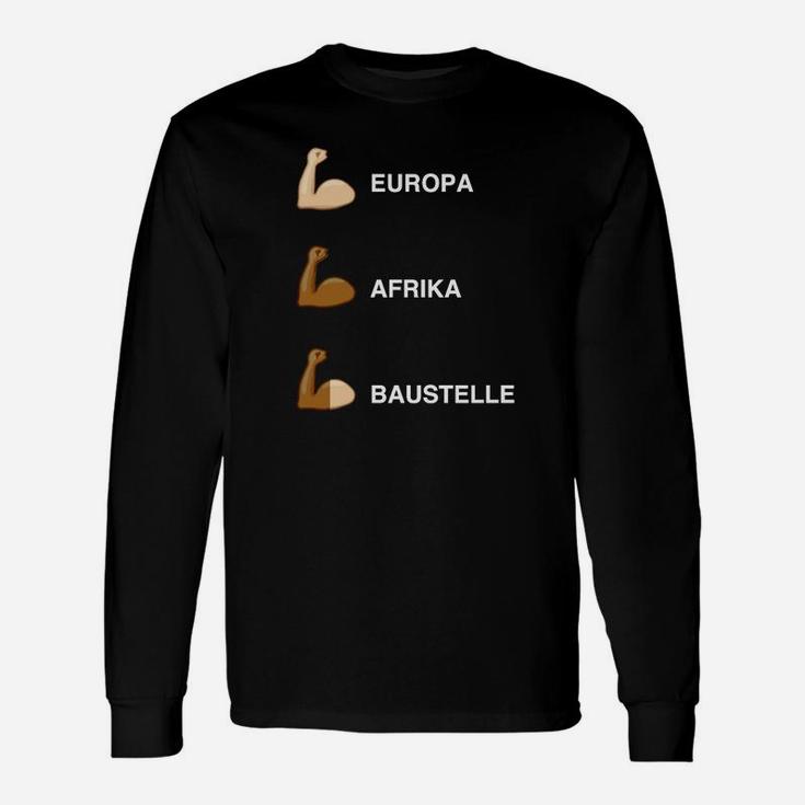 Europa Afrika Baustellen Langarmshirts, Lustiges Bausthemen Design