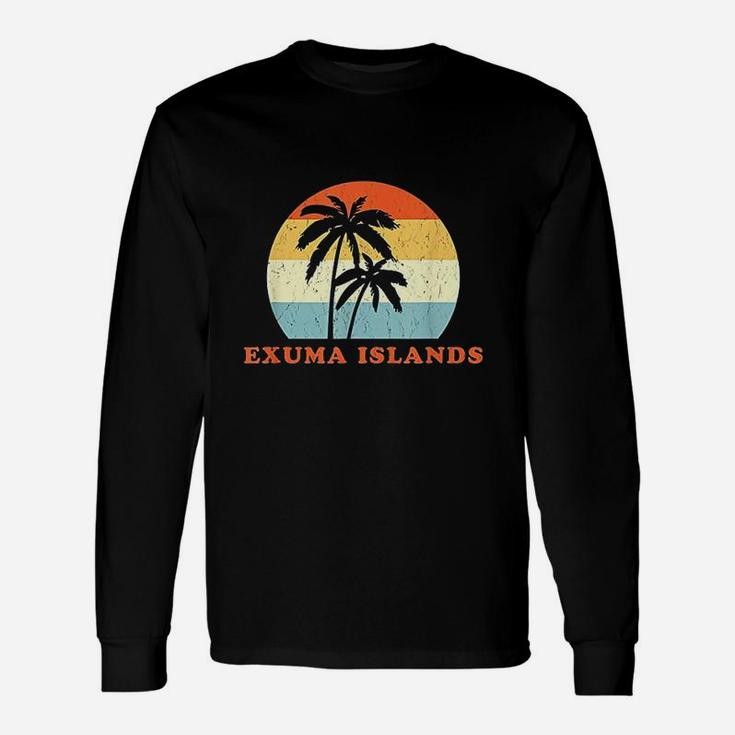Exuma Bahamas Vintage Sun Surf Throwback Vacation Long Sleeve T-Shirt