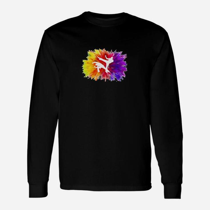 Farbenfrohes Explosion-Design Unisex Langarmshirts, Buntes Grafikshirt