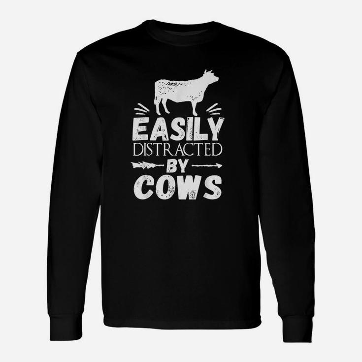 Farmer Easily Distracted By Cows Long Sleeve T-Shirt