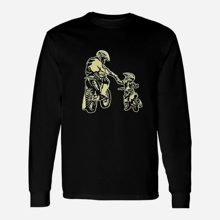 Father And Son Dirt Bike Racer Dirt Road Racing Motorbike Long Sleeve T-Shirt