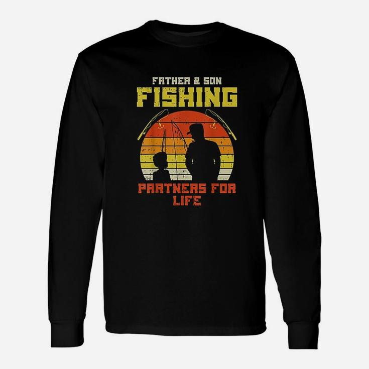 Father Son Fishing Partners For Life Retro Matching Dad Long Sleeve T-Shirt