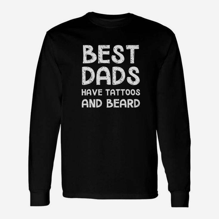 Fathers Day For Him Dad With Tattoos And Beard Premium Long Sleeve T-Shirt