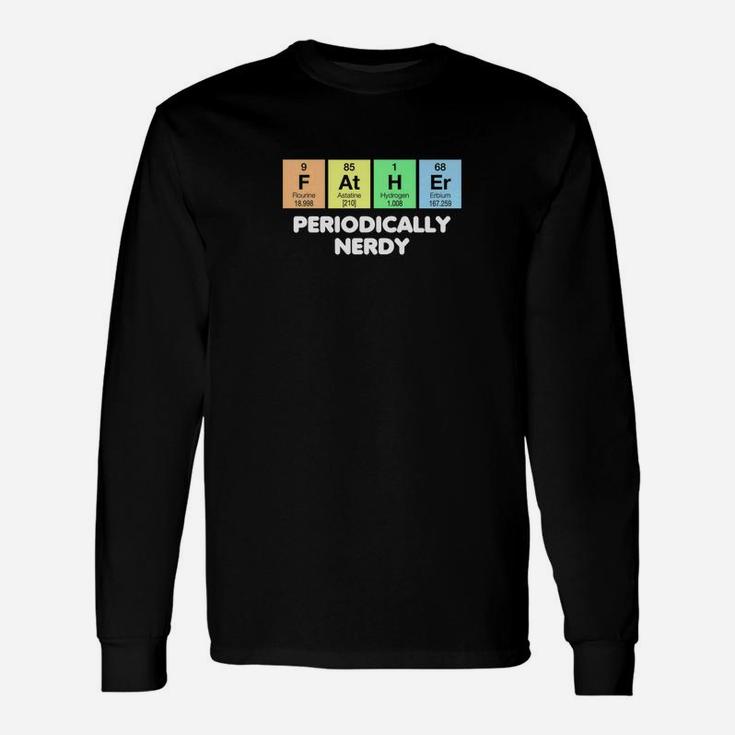 Fathers Day Periodic Table Shirt Nerdy Science Color Dark Premium Long Sleeve T-Shirt