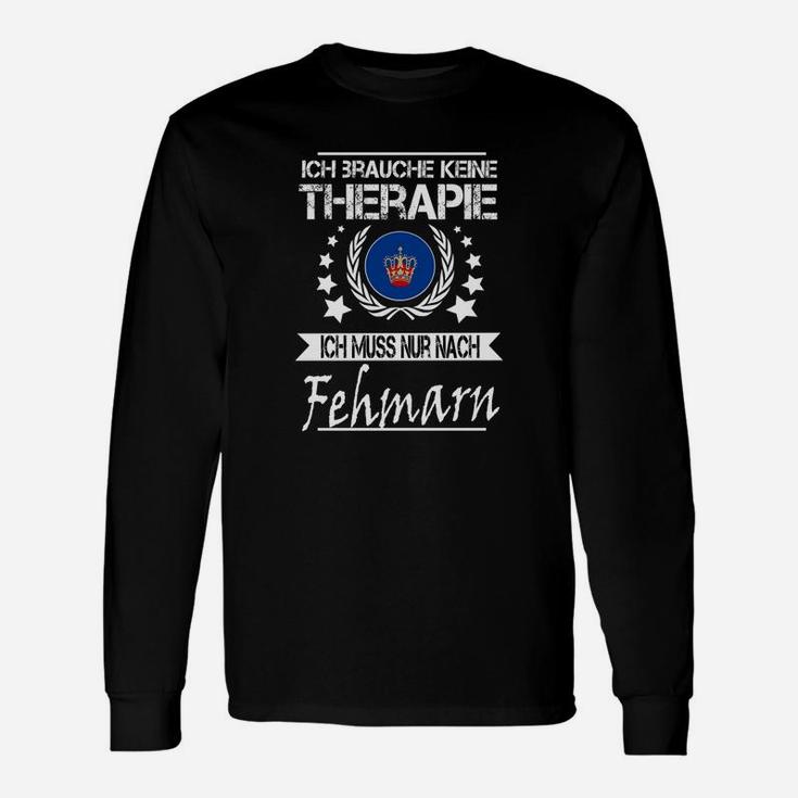 Fehmarn Insel-Liebhaber Langarmshirts, Schwarzes Tee mit Spruch