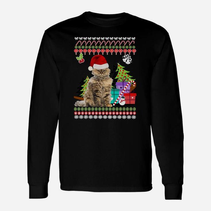 Festliches Katzen Weihnachts Langarmshirts, Ugly Sweater Design