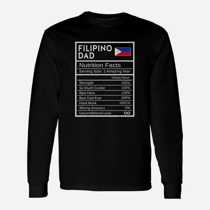 Filipino Dad Nutrition Facts National Pride Long Sleeve T-Shirt