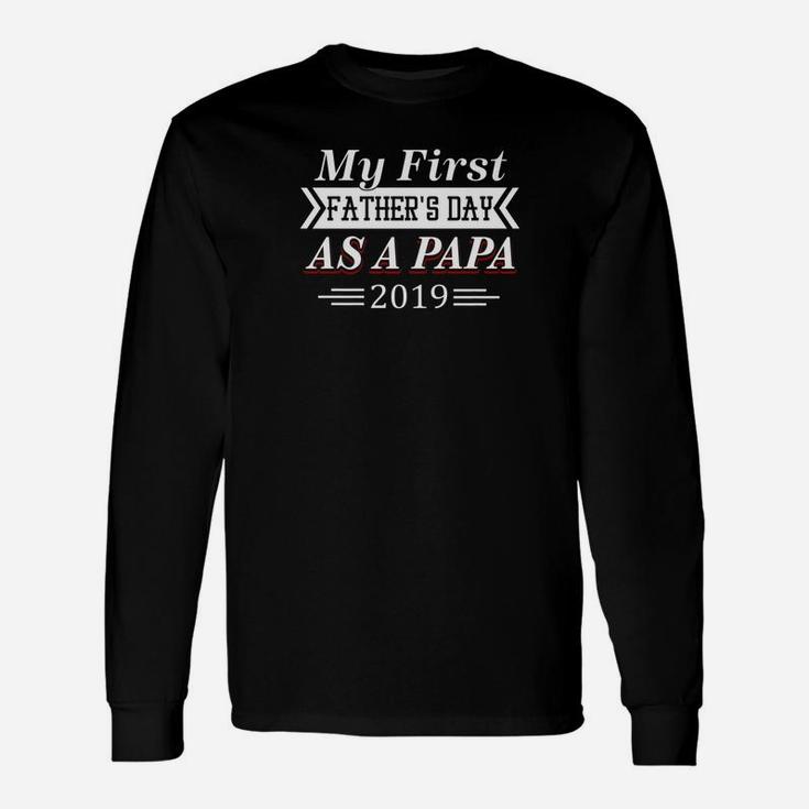 My First Fathers Day As A Papa For Fathers Day Premium Long Sleeve T-Shirt