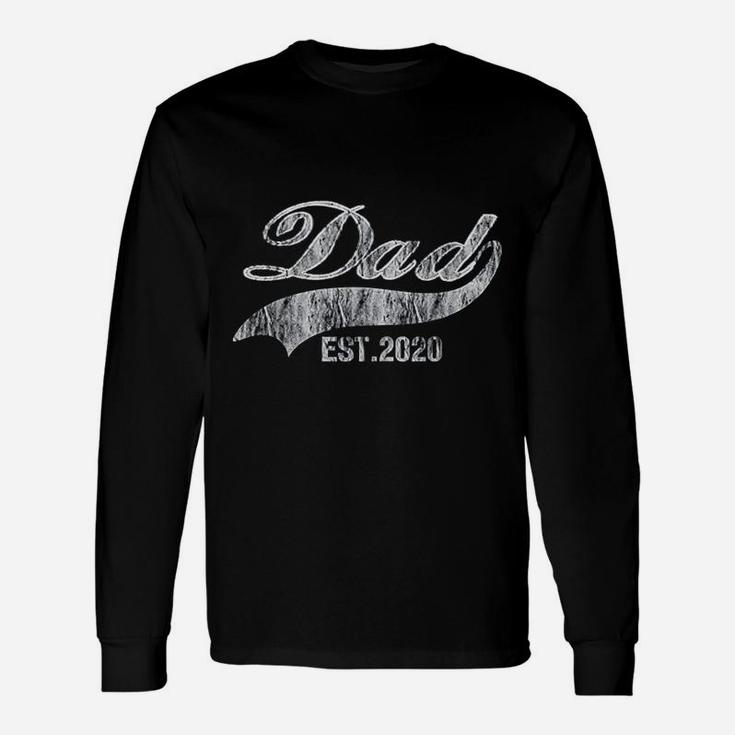 First Time Dad Est 2020 Promoted To Daddy Fathers Day Long Sleeve T-Shirt