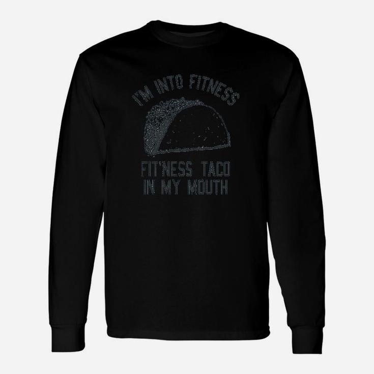 Fitness Taco Gym Cool Humor Graphic Muscle Long Sleeve T-Shirt