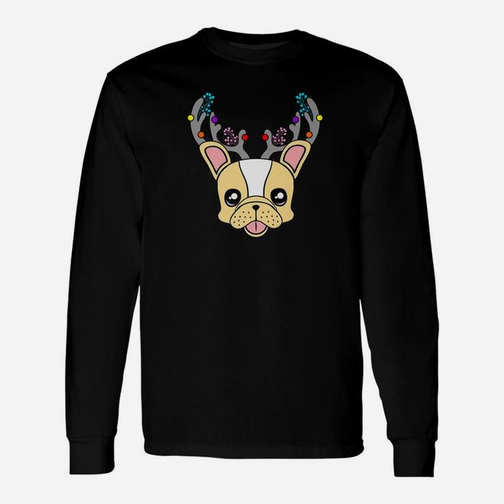 French Bulldog Antlers Xmas Dog Christmas Long Sleeve T-Shirt