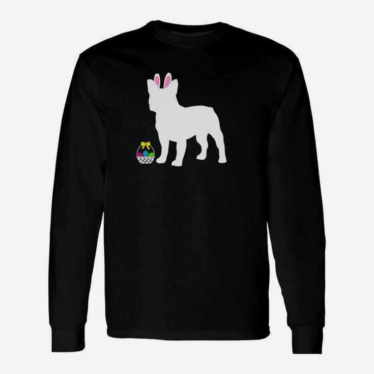 French Bulldog Easter Bunny Dog Silhouette Long Sleeve T-Shirt