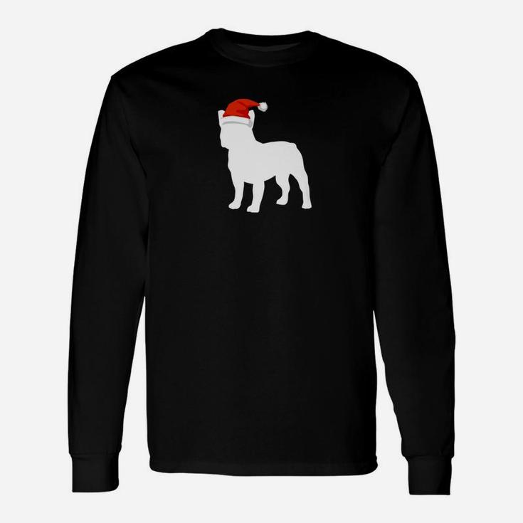 French Bulldog Santa Hat Christmas Dog Long Sleeve T-Shirt