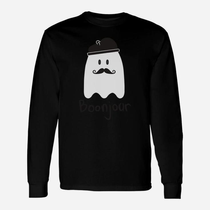 French Teacher Halloween Bonjour Ghost Shirts Long Sleeve T-Shirt