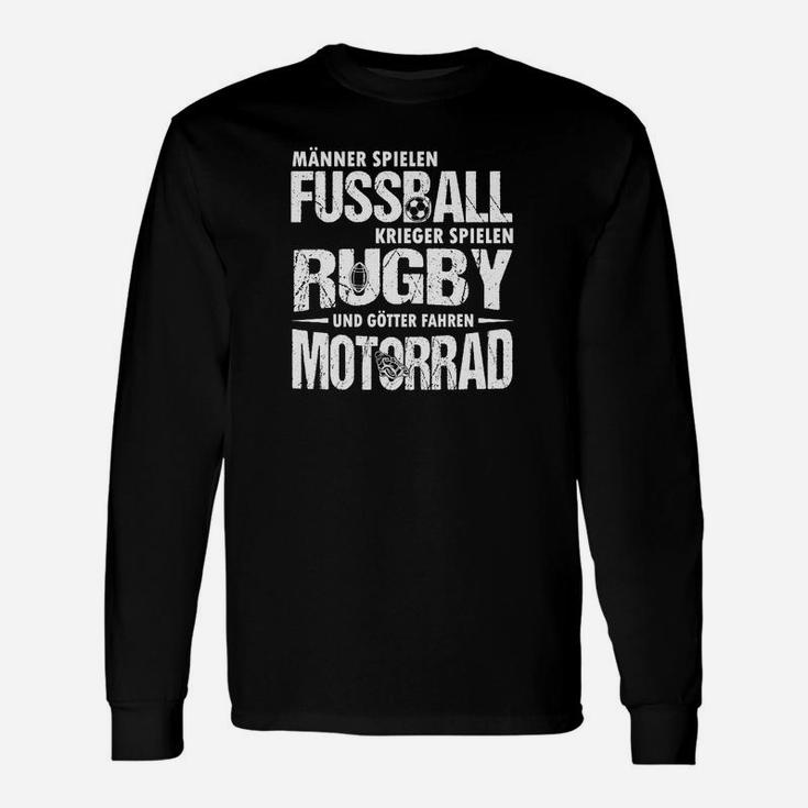 Fußball Rugby Motorrad Fans Langarmshirts, Herren mit Sportspruch - Schwarz