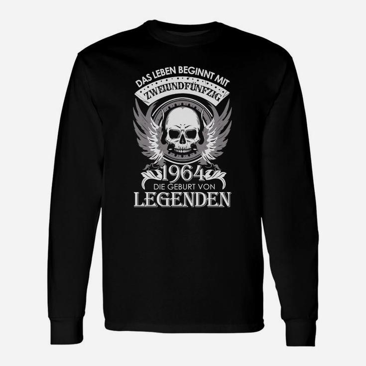 Geburt von Legenden 1964 Langarmshirts, Totenkopf & Flügel Design für Herren