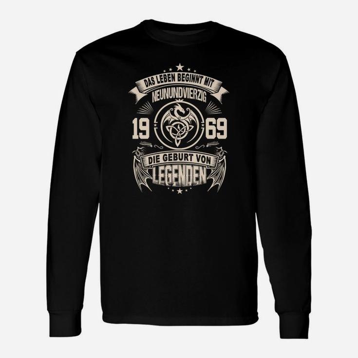 Geburt von Legenden 1969 Langarmshirts, Personalisiertes Jahrgang Herren