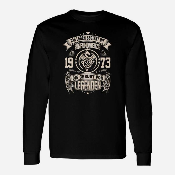 Geburt von Legenden 1973 Vintage Langarmshirts, Retro Geburtstags-Langarmshirts