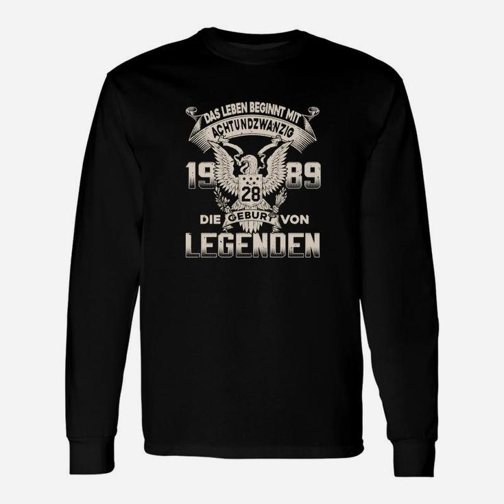 Geburtsjahr 1989 Legenden Langarmshirts, Adler Motiv Personalisiert