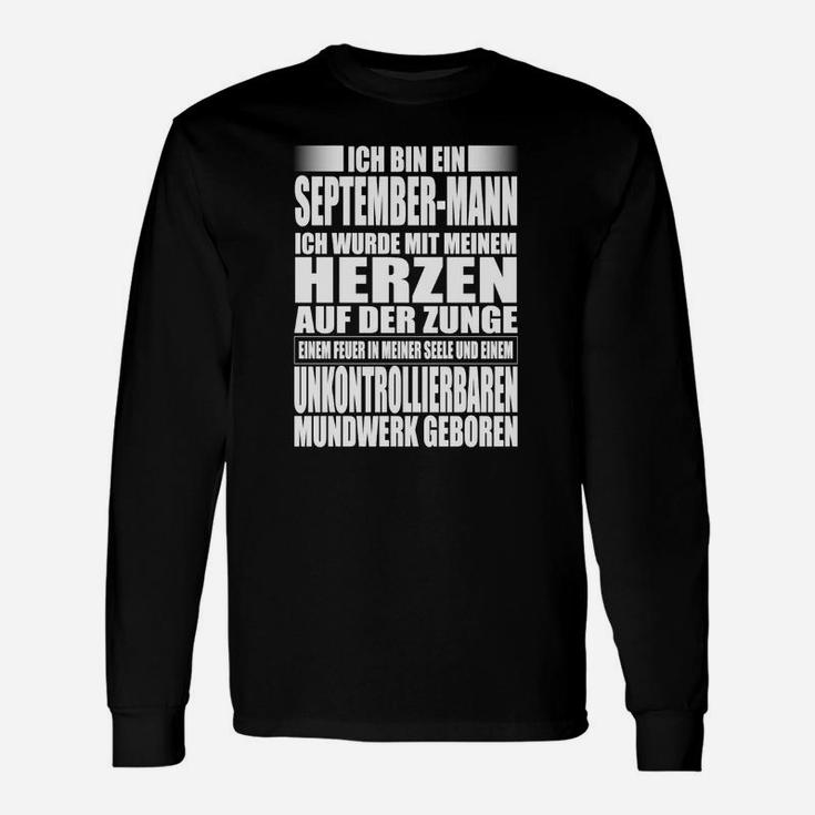 Geburtstags-Langarmshirts für Männer September, Herzensspruch Edition