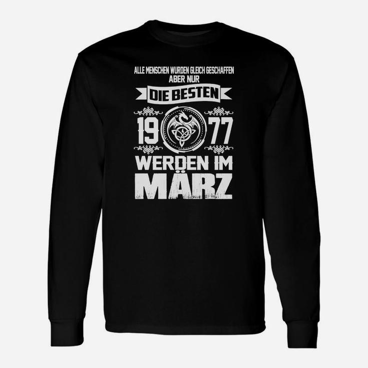 Geburtstags-Langarmshirts März 1977, Heldendesign für Jahrgang