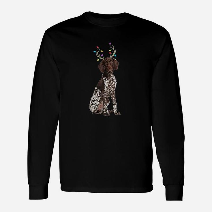 German Shorthaired Pointer Reindeer Christmas Dog Long Sleeve T-Shirt